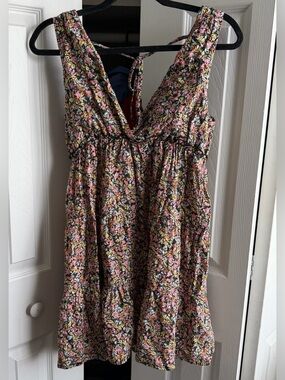 Floral Sleeveless V-Neck Babydoll Mini Dress